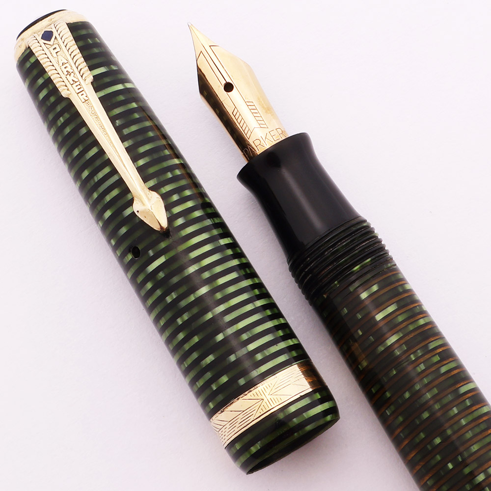 Sub Ink Pen Parker Vacumatic Sub Deb Fountain Pen (1943) - Emerald Pearl, Fine 14k ...