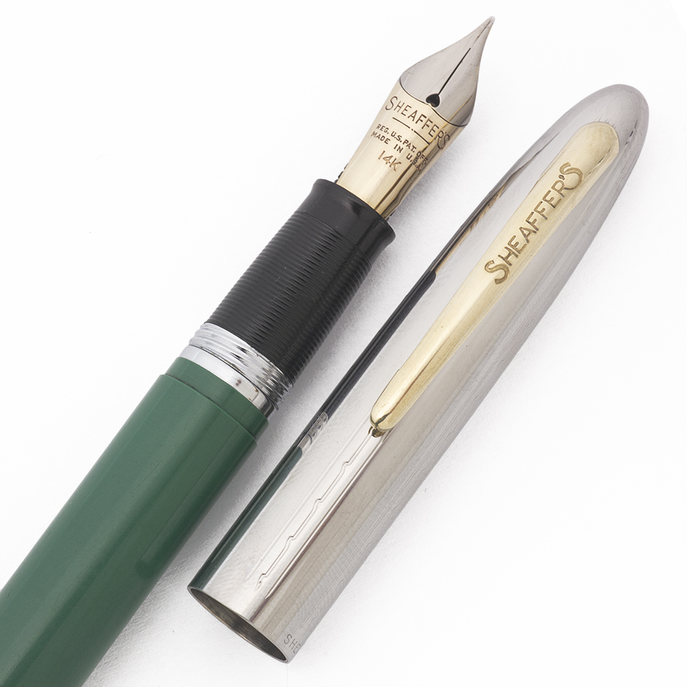 Sheaffer Sovereign Snorkel (1952-59) - Green w Steel Lined Cap