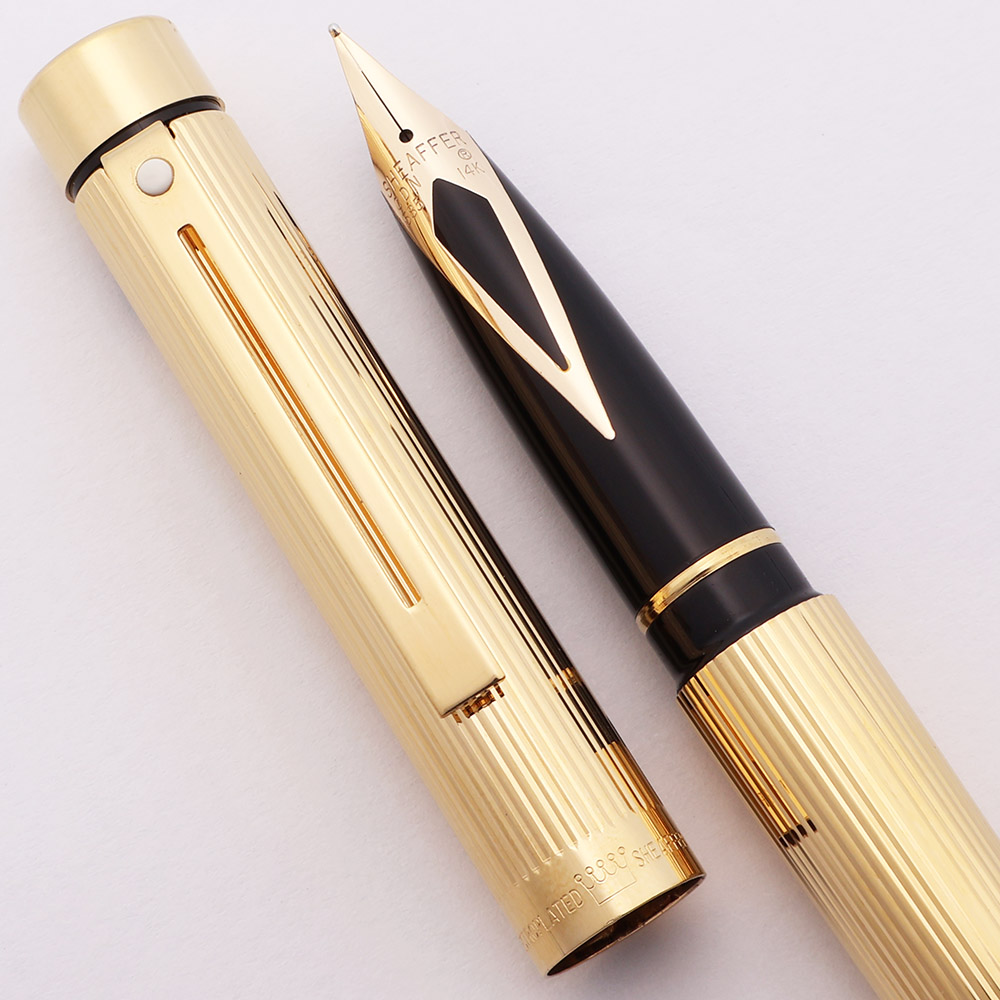 Sheaffer Targa 1005 Fluted 23K Gold Plated Ballpoint Pen